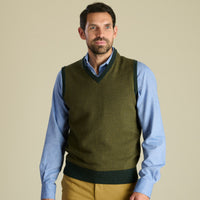 Green Bertie Herringbone Vest