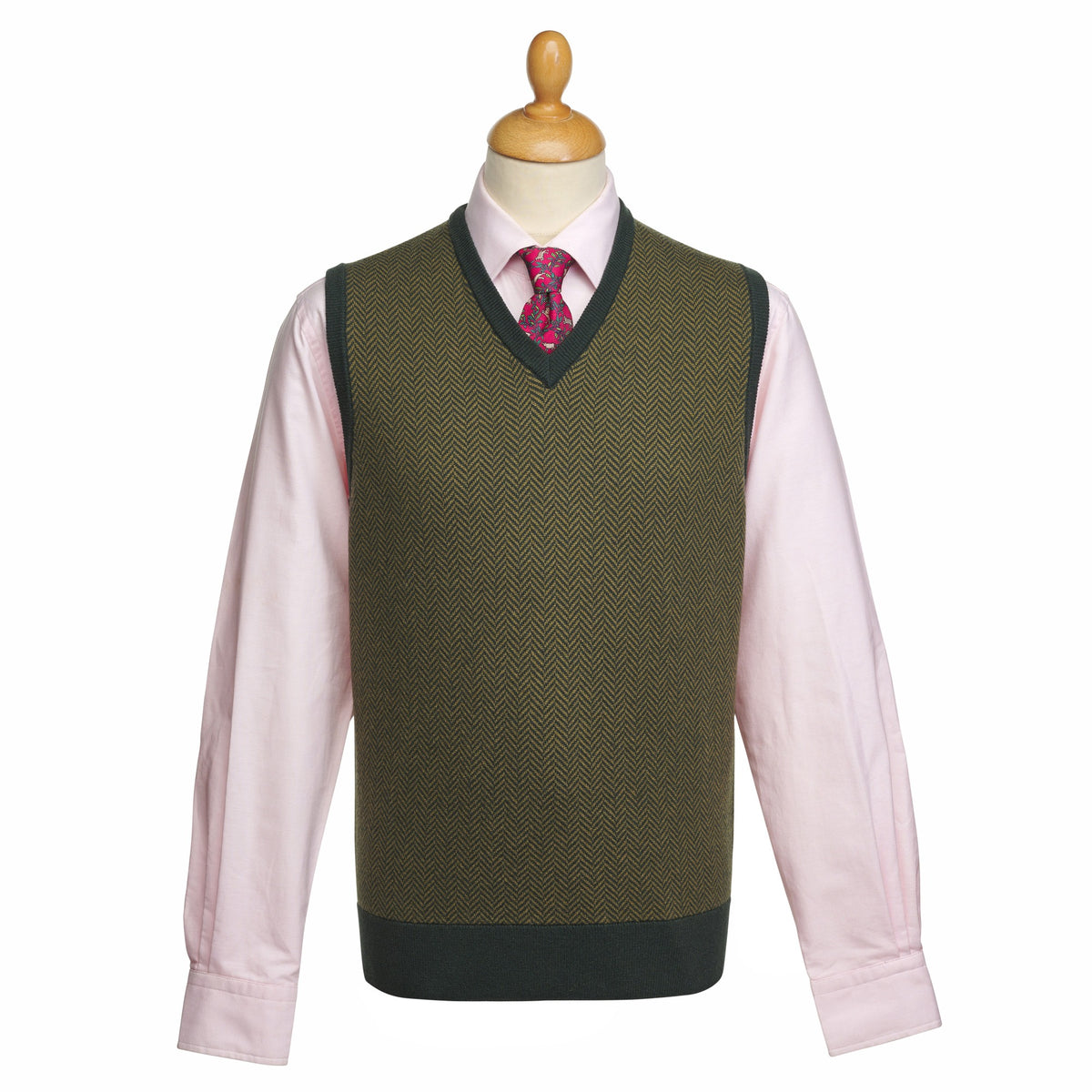 Green Bertie Herringbone Vest