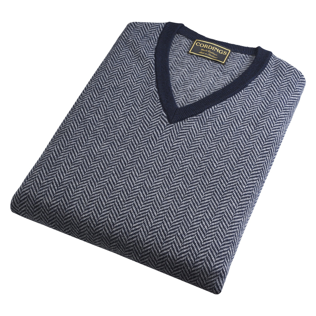 Navy Bertie Herringbone Vest