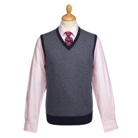 Navy Bertie Herringbone Vest