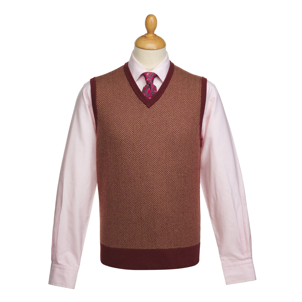 Rust Bertie Herringbone Vest