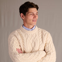 Cream Beacon Cable Crewneck
