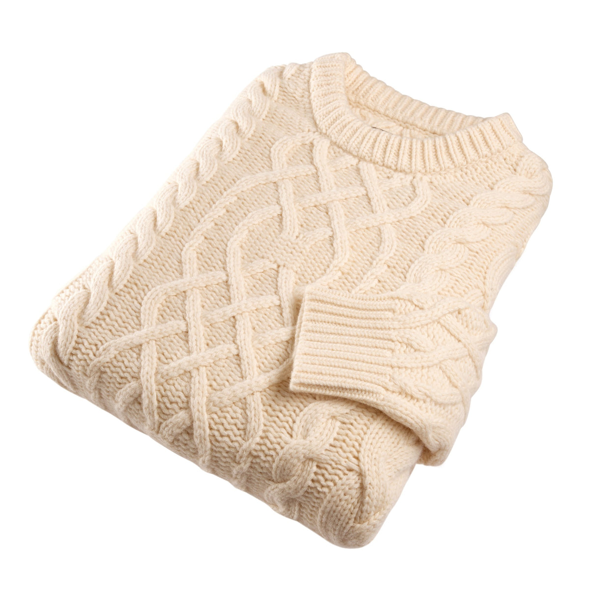 Cream Beacon Cable Crewneck