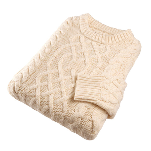 Cream Beacon Cable Crewneck
