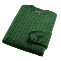 Cedar Cashmere Cable Crewneck
