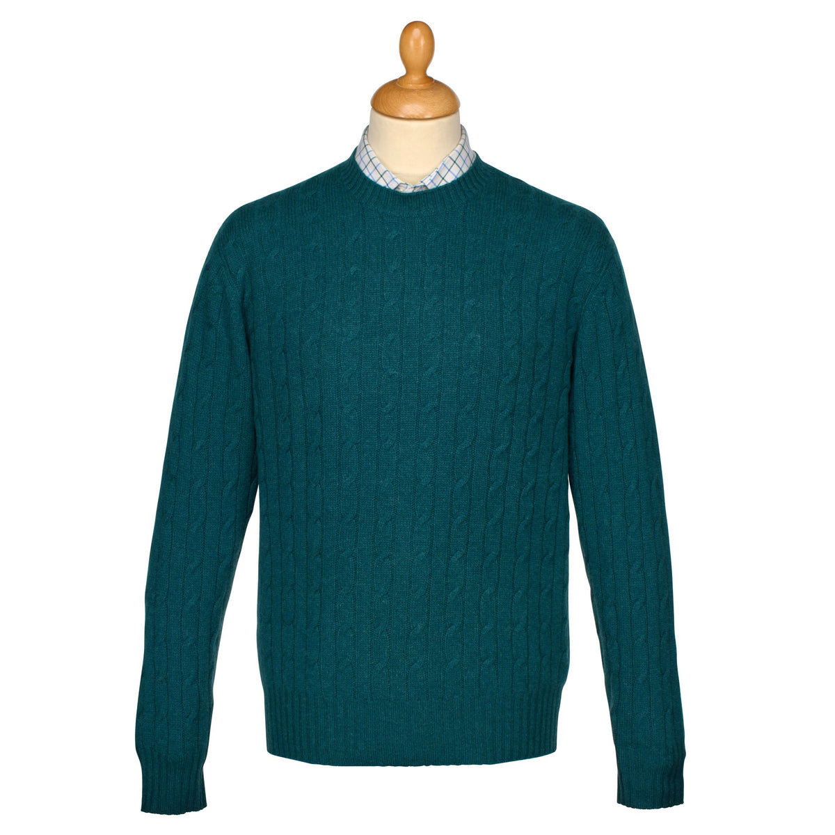 Sea Green Cashmere Cable Crewneck