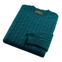 Sea Green Cashmere Cable Crewneck