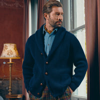 Navy George Shawl Cardigan