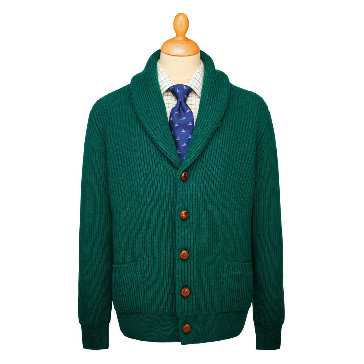 Tartan Green George Shawl Cardigan
