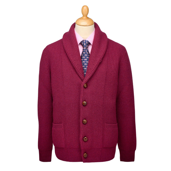 Burgundy George Shawl Cardigan