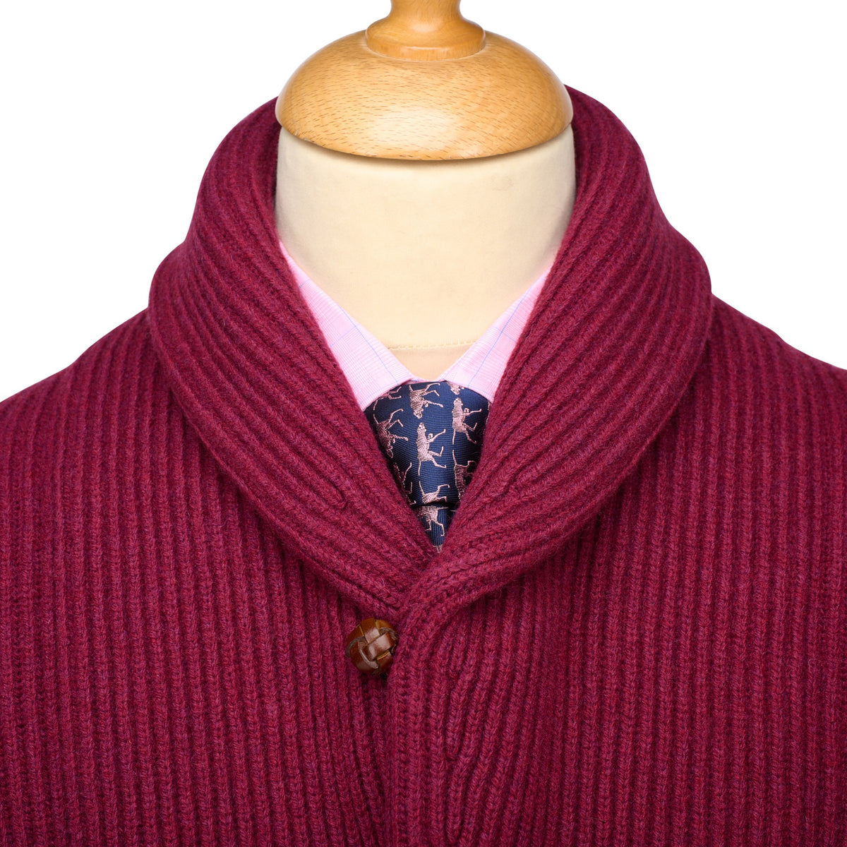 Burgundy George Shawl Cardigan