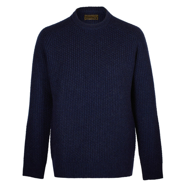 Navy Patrick Weave Crew Neck Jumper