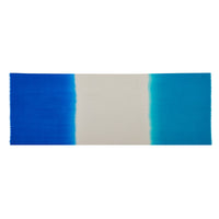 Blue Three Tone Silk & Wool Scarf