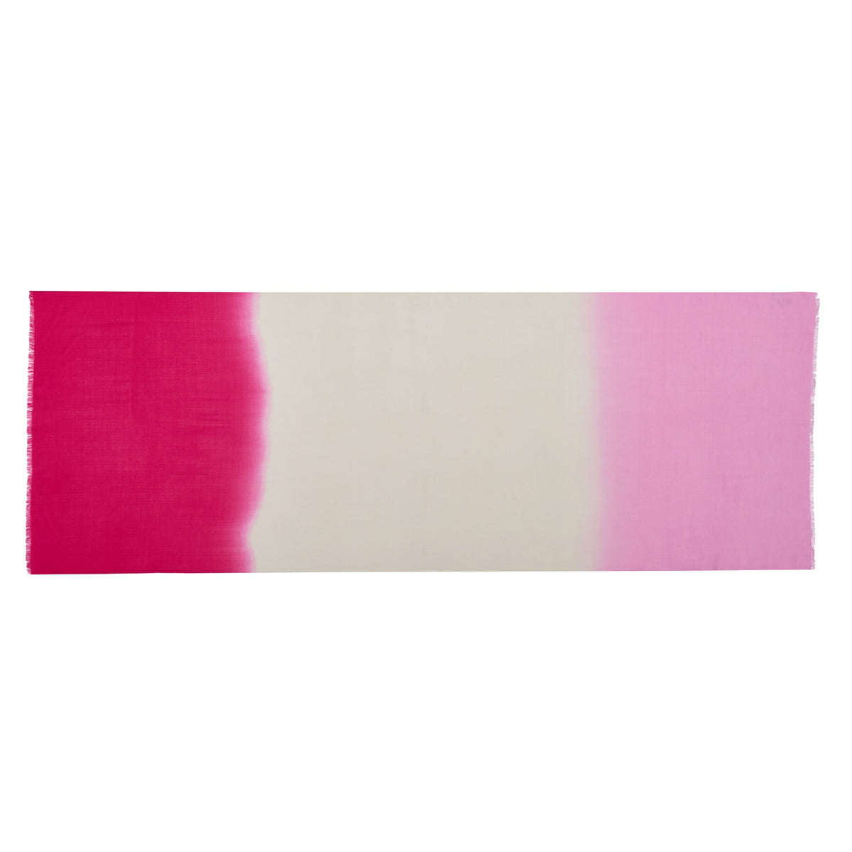 Pink Three Tone Silk & Wool Scarf