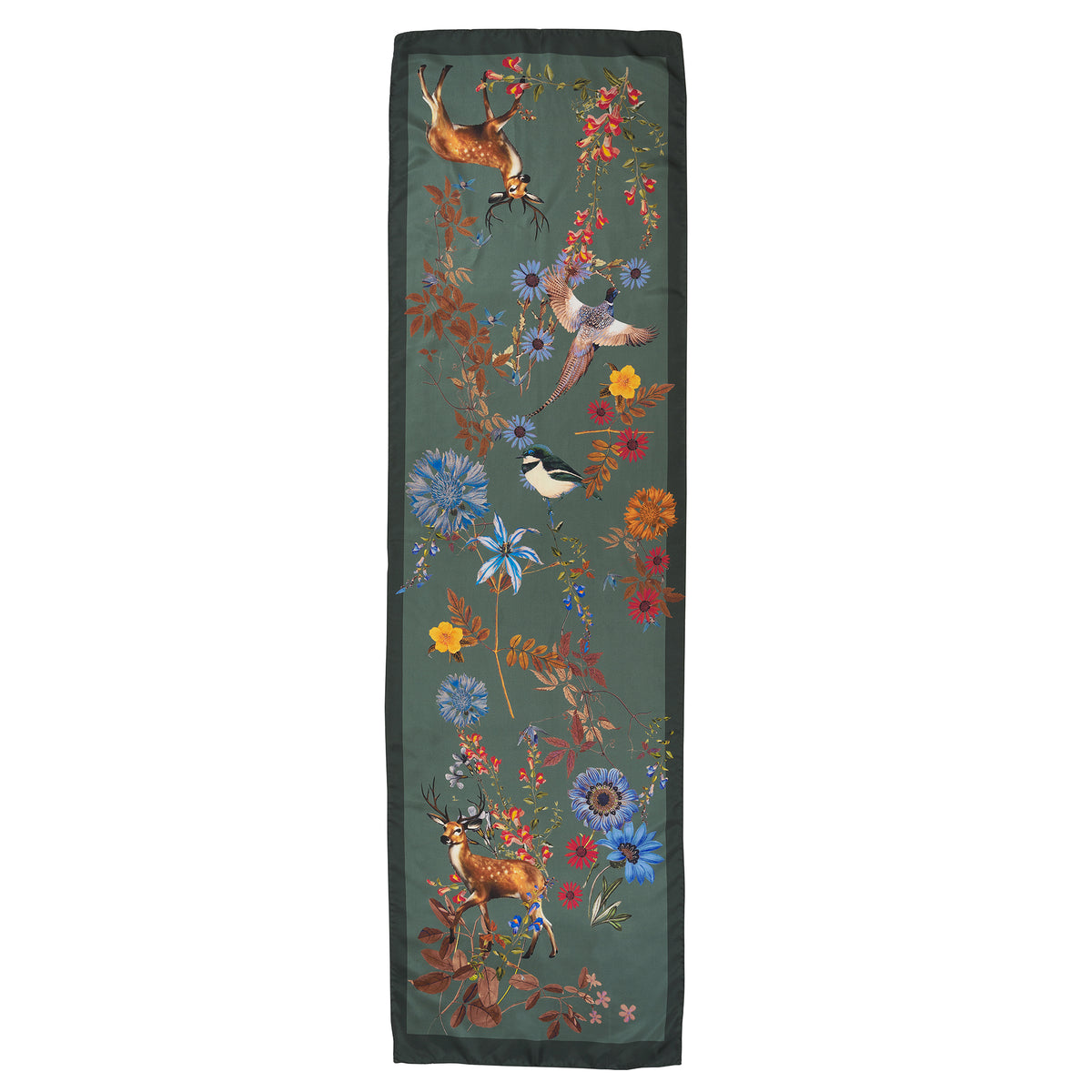 Green Silk Deer Scarf