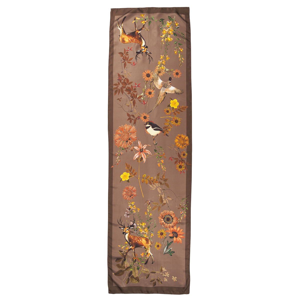 Taupe Silk Deer Scarf