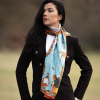 Heads or Tails Classic Duck Egg Silk Scarf
