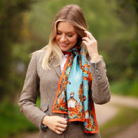 Heads or Tails Classic Duck Egg Silk Scarf