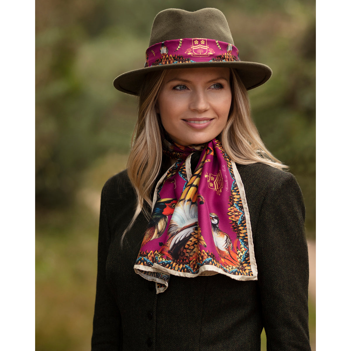 Mulberry Heads or Tails Silk Narrow Scarf