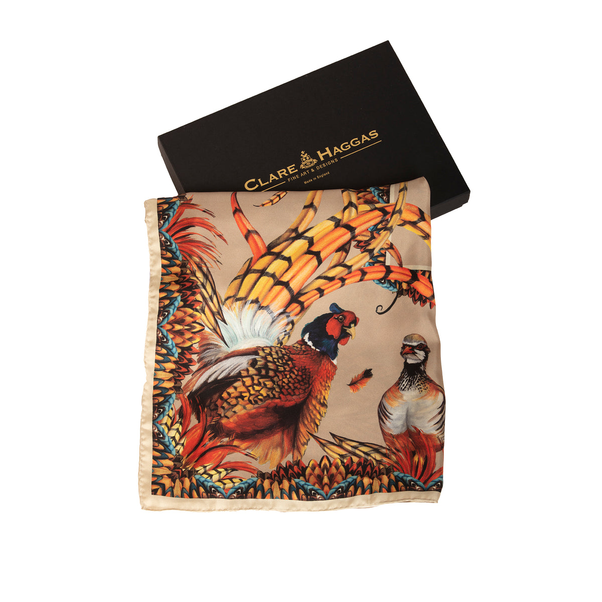 Toffee Heads or Tails Silk Narrow Scarf
