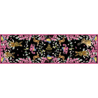 Oopsie Daisy Ebony Black Narrow Silk Scarf