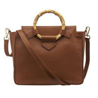 Tan Bamboo Leather Handbag