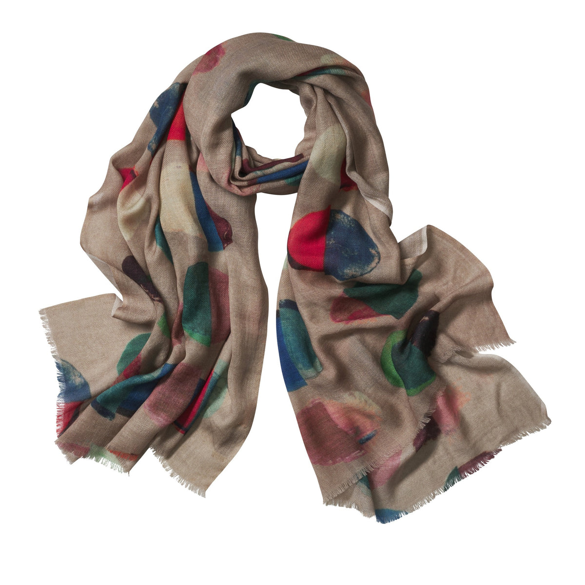 Circle Print Merino Scarf