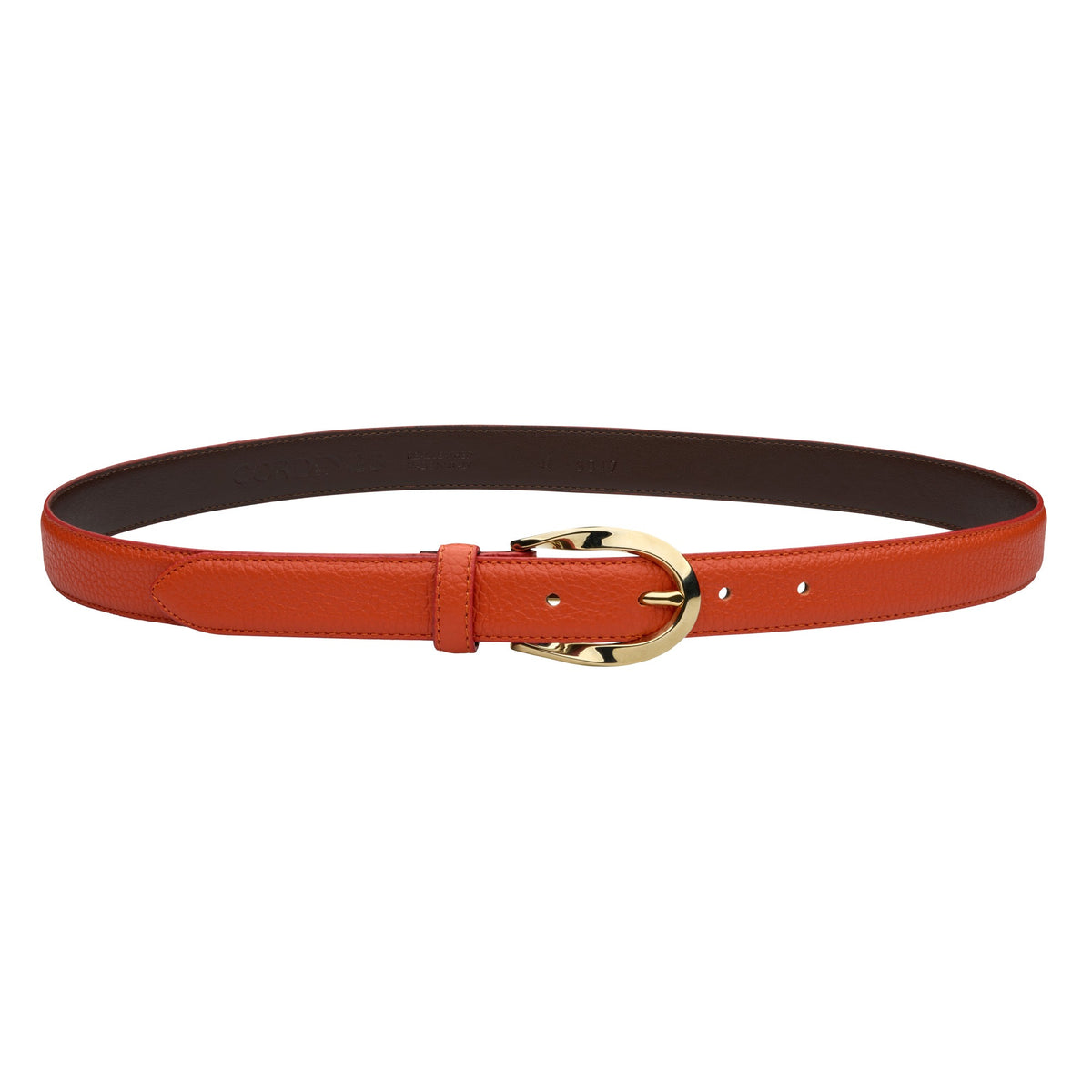 Classic Leather Orange Twist Belt