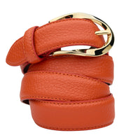 Classic Leather Orange Twist Belt