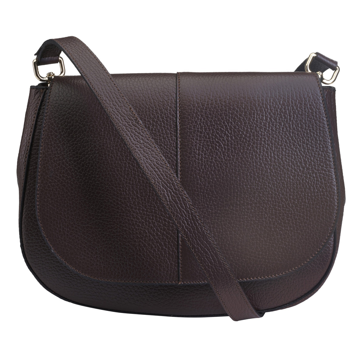 Chocolate Leather Clutch Handbag