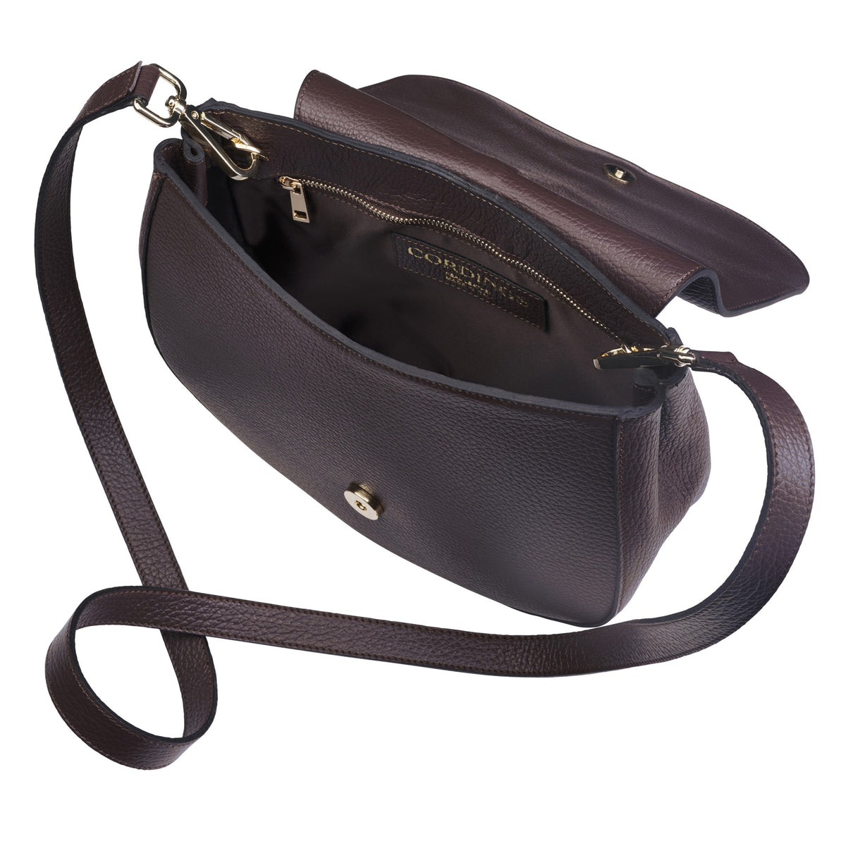 Chocolate Leather Clutch Handbag