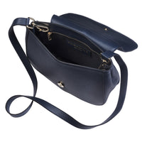 Navy Leather Clutch Handbag