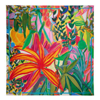 Orange Tropical Square Cotton Scarf