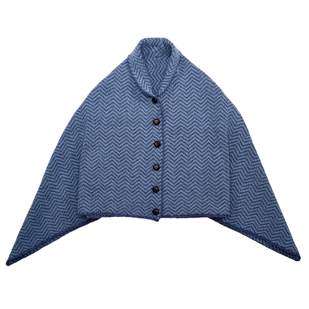 Blue Killala Herringbone Poncho