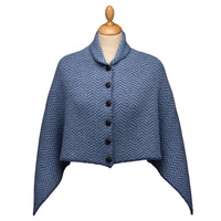Blue Killala Herringbone Poncho