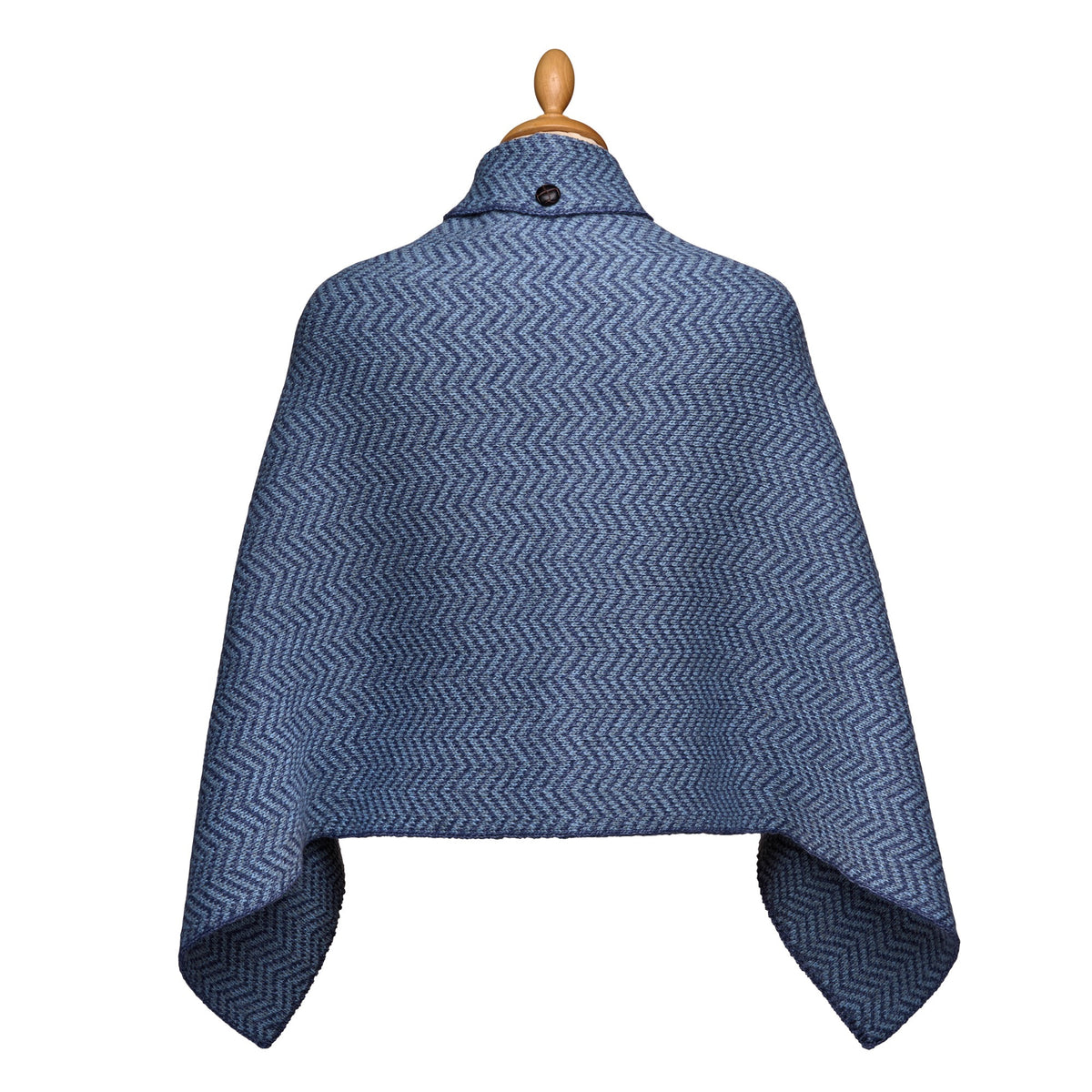 Blue Killala Herringbone Poncho