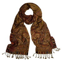 Red Jacquard T.ba Wool Scarf