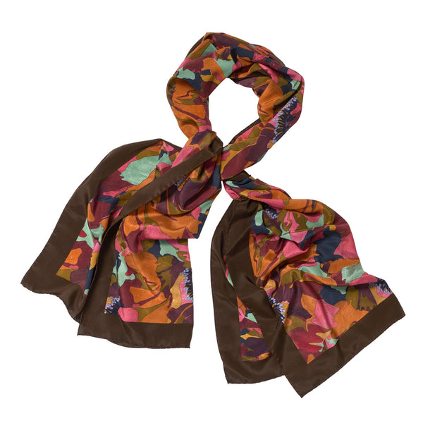 Peony Parade Crepe De Chine Scarf made with Liberty Fabric