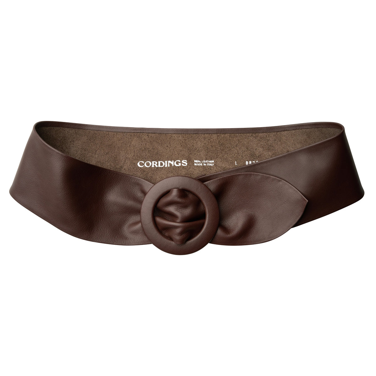 Chocolate High Waist Leather Curve Belt