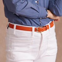Classic Leather Orange Twist Belt