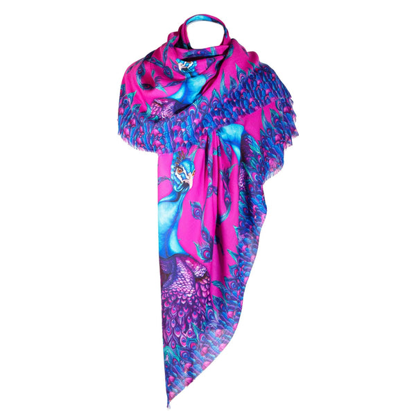 Pluming Marvellous Fandango Pink Wool Silk Shawl