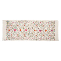 Cream Floral Embroidery Scarf