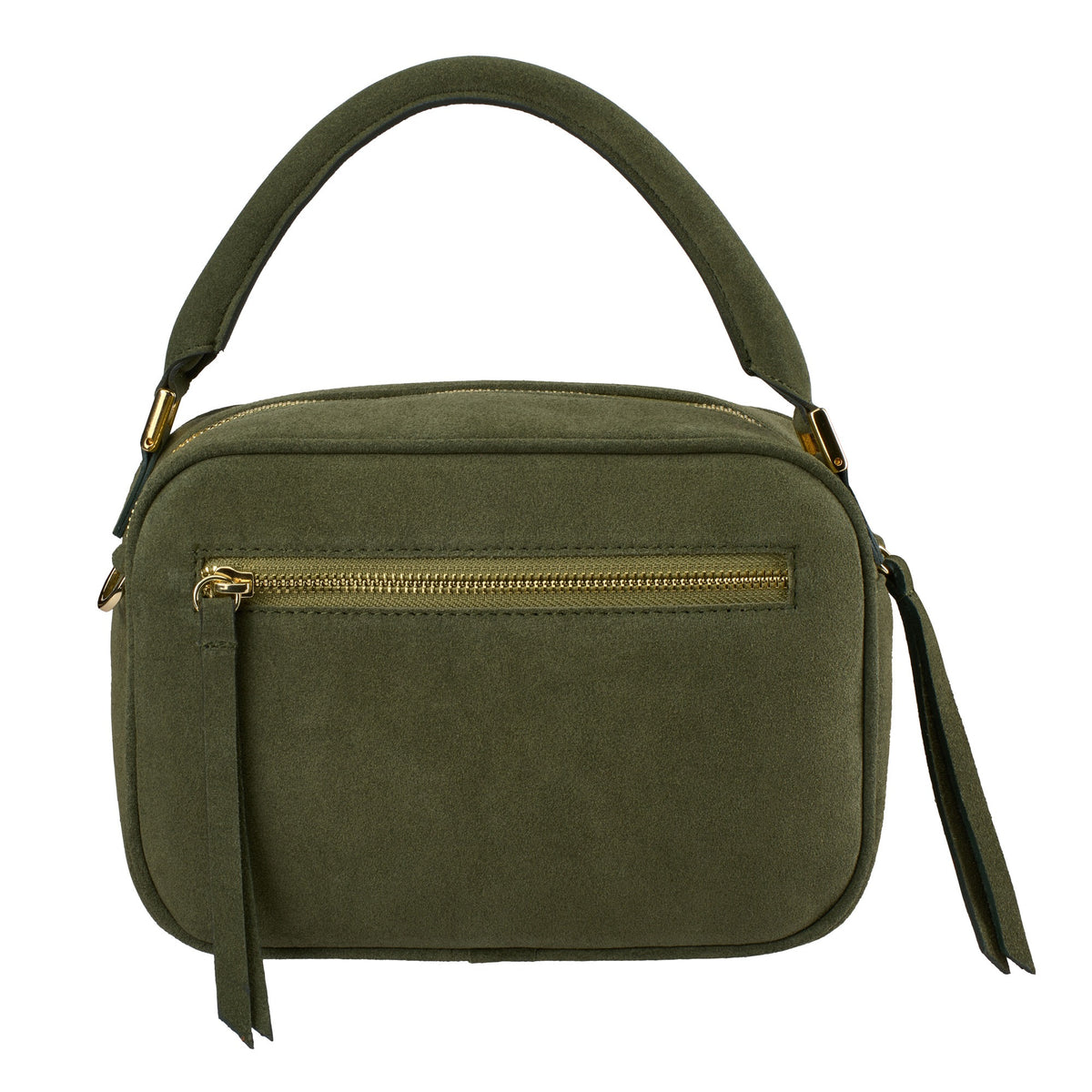 Green Suede Leather Clutch Bag