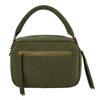 Green Suede Leather Clutch Bag