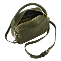 Green Suede Leather Clutch Bag