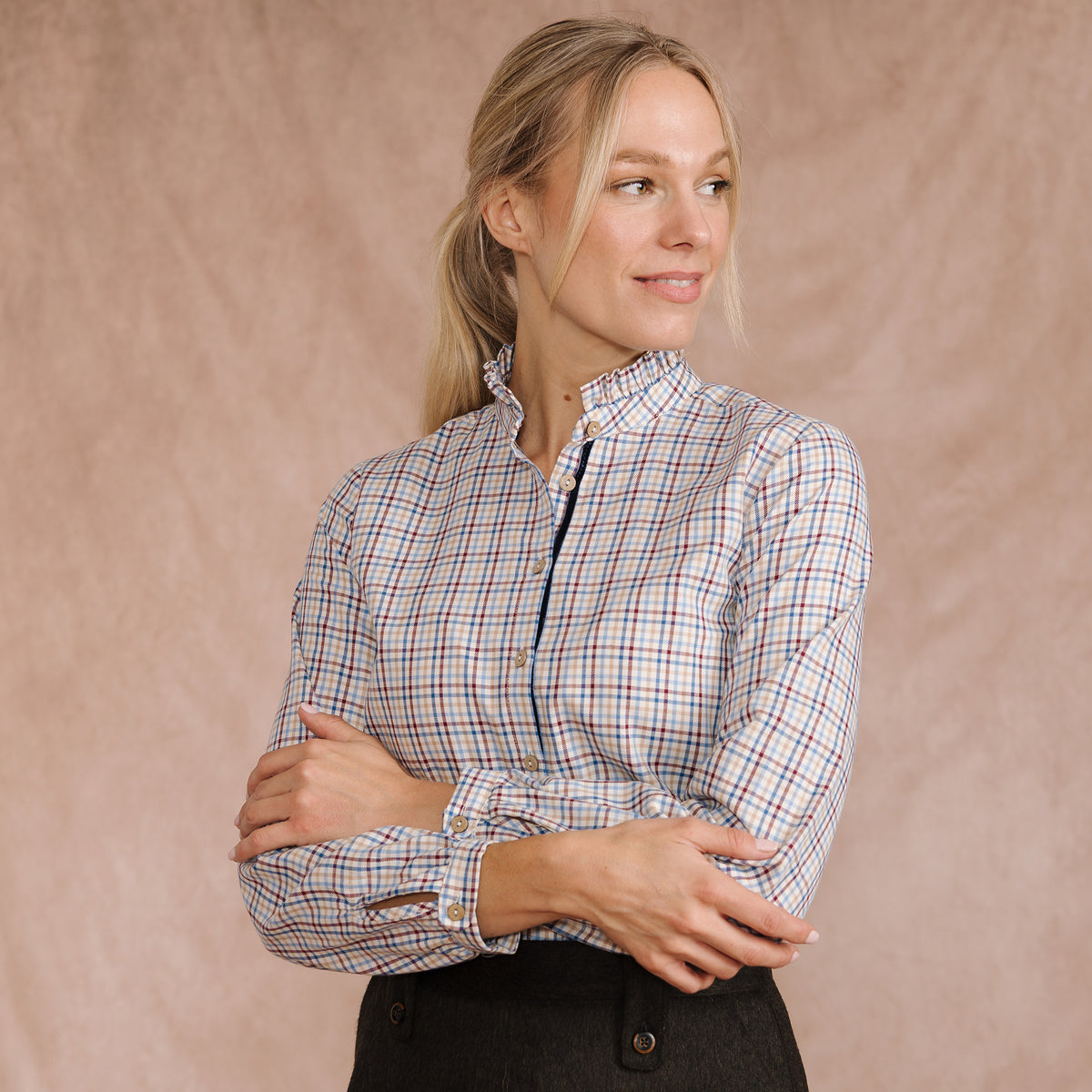 Tattersall Frill Collar Shirt