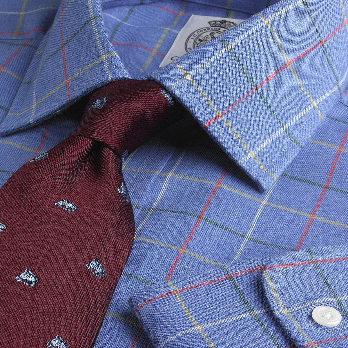 Blue Large Overcheck Tattersall Shirt