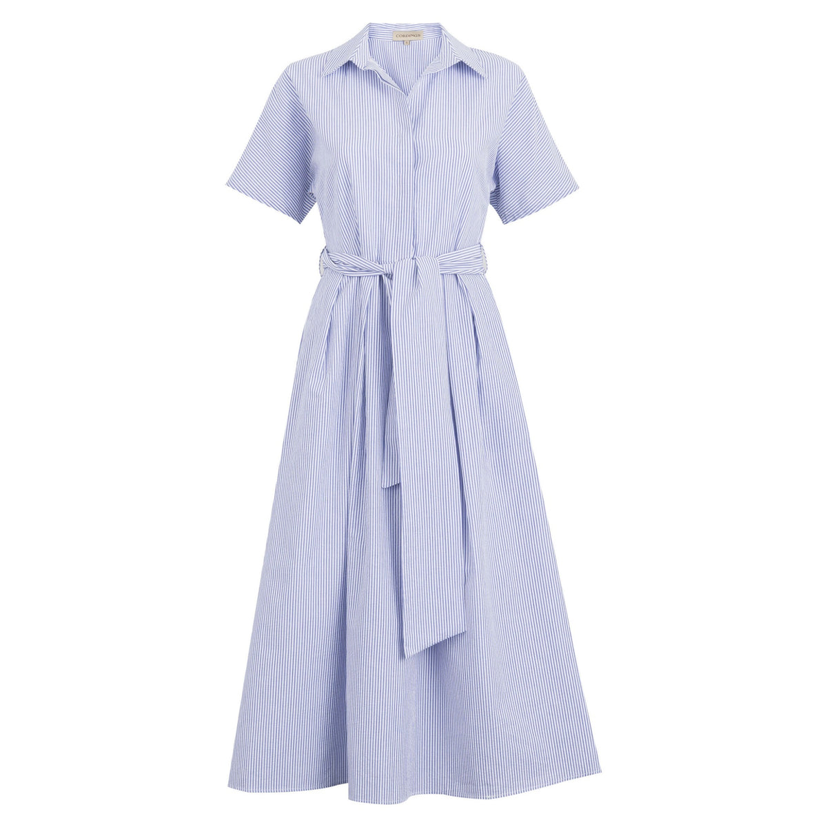 Striped Seersucker Shirt Dress