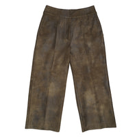 T.Ba Khaki York Faux Leather Trousers