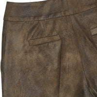 T.Ba Khaki York Faux Leather Trousers
